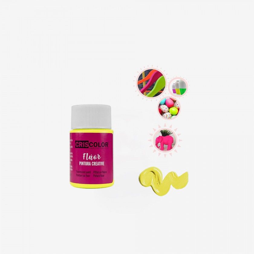 Frasco De Tinta Creative Amarelo Fluo 35ml Frasco De Tinta Creative Amarelo Fluo 35ml