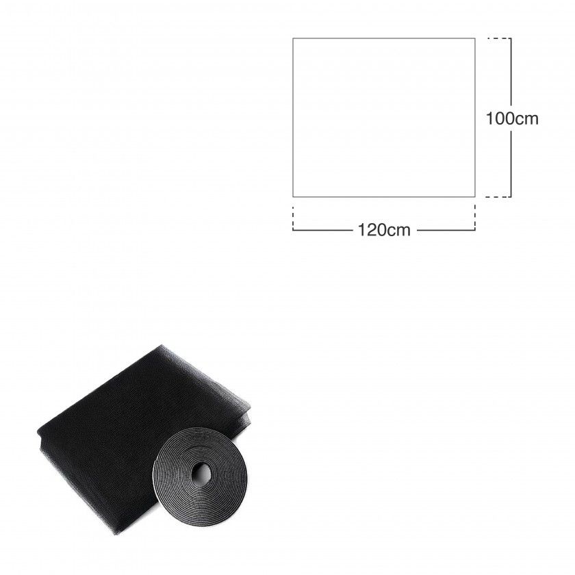 Rede Mosquiteira Janela Preto 100X120cm Rede Mosquiteira Janela Preto 100X120cm