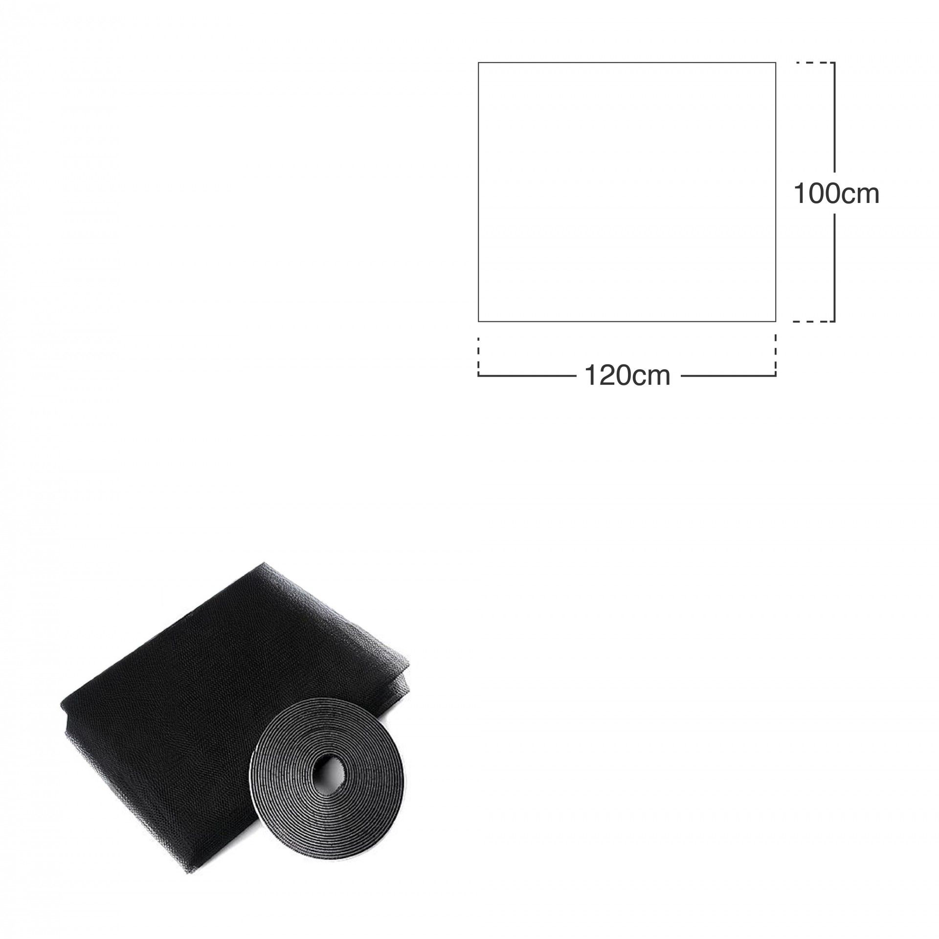 Rede Mosquiteira Janela Preto 100X120cm
