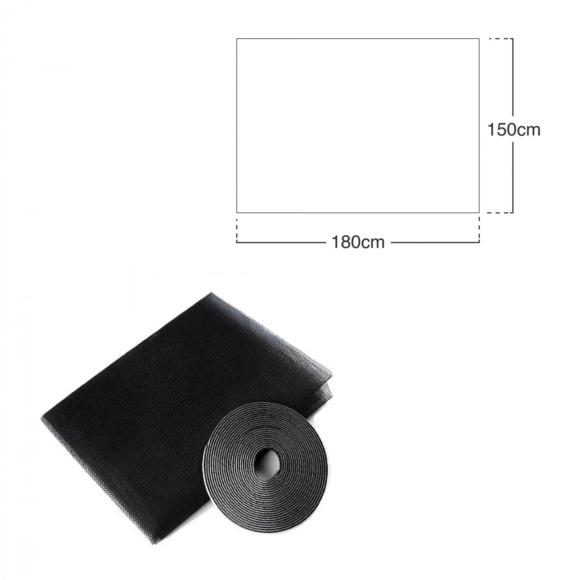 Rede Mosquiteira Janela Preto 150X180cm