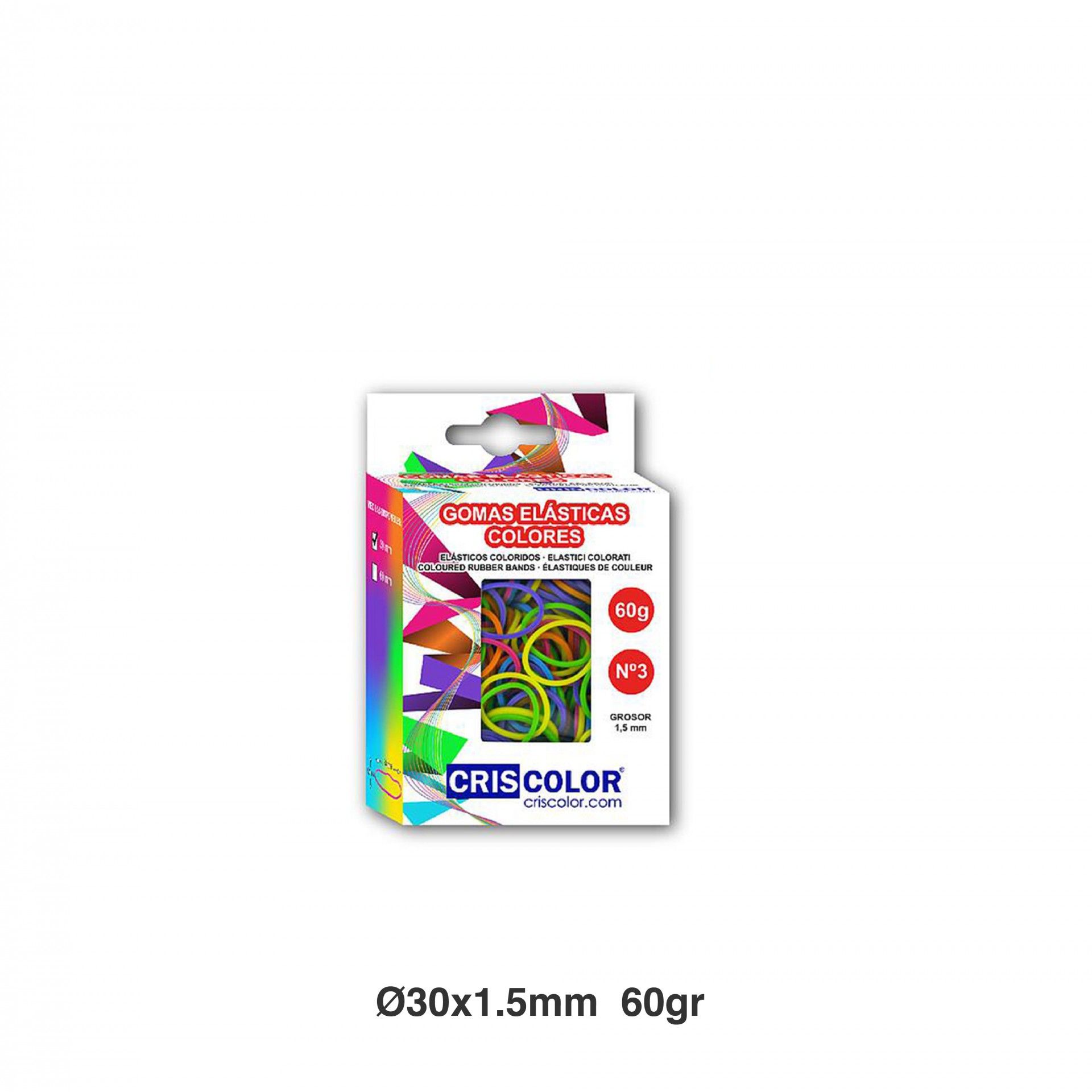 Elásticos Cores N.3 60g 30mmX1.5mm