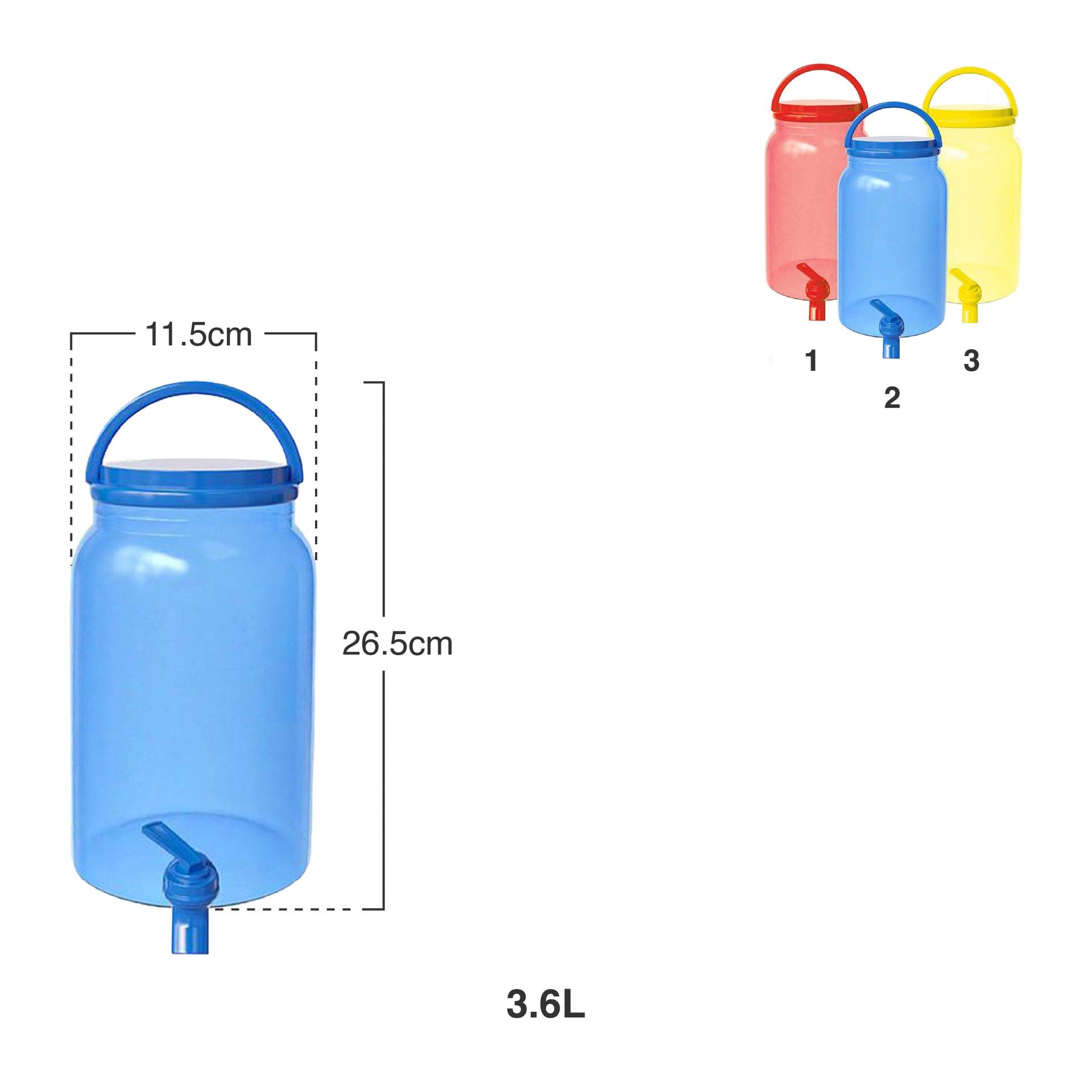 Dispensador Bebidas 3.6l 11.5X26.5cm