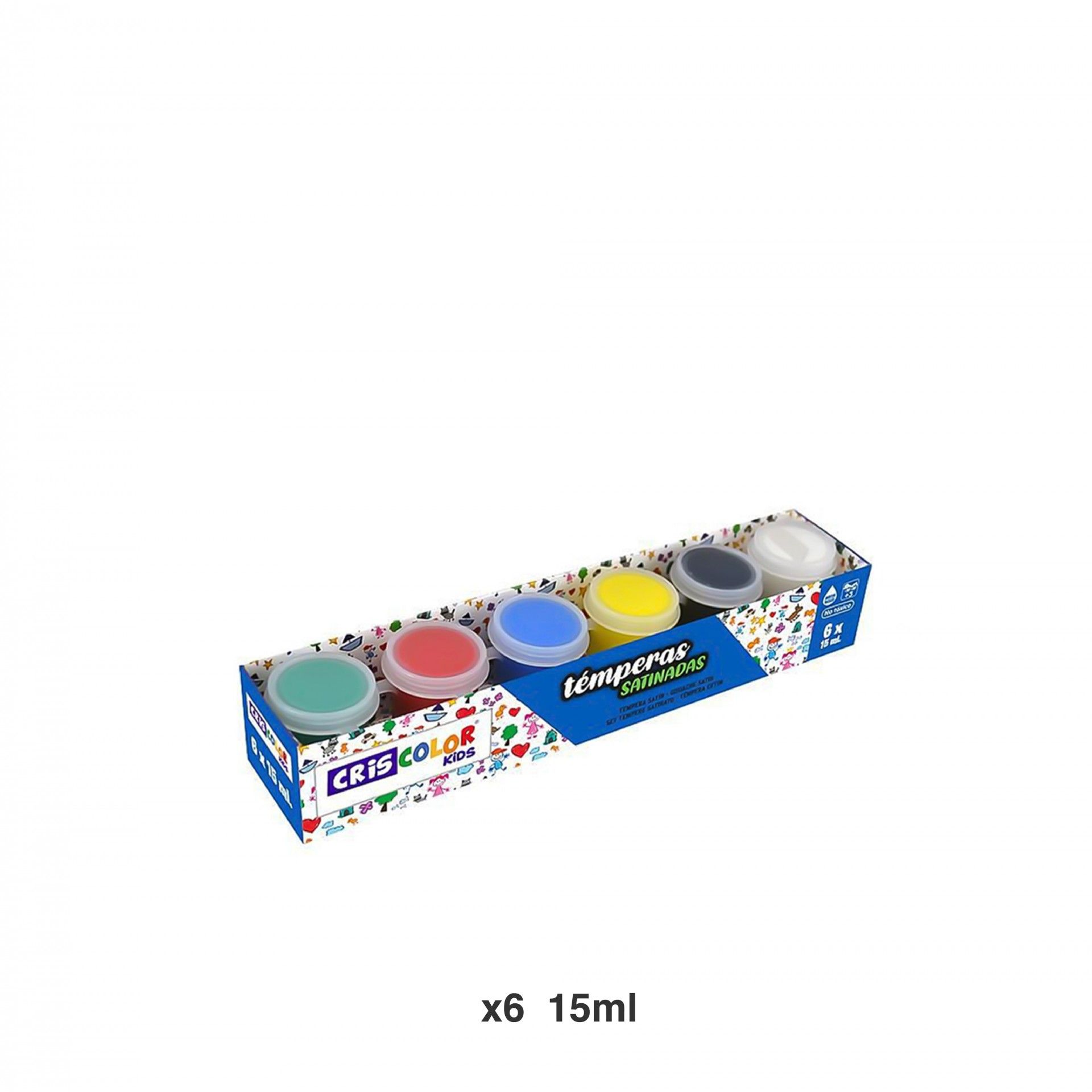 Tinta Tempera Cetim Multicor 15ml Pack 6