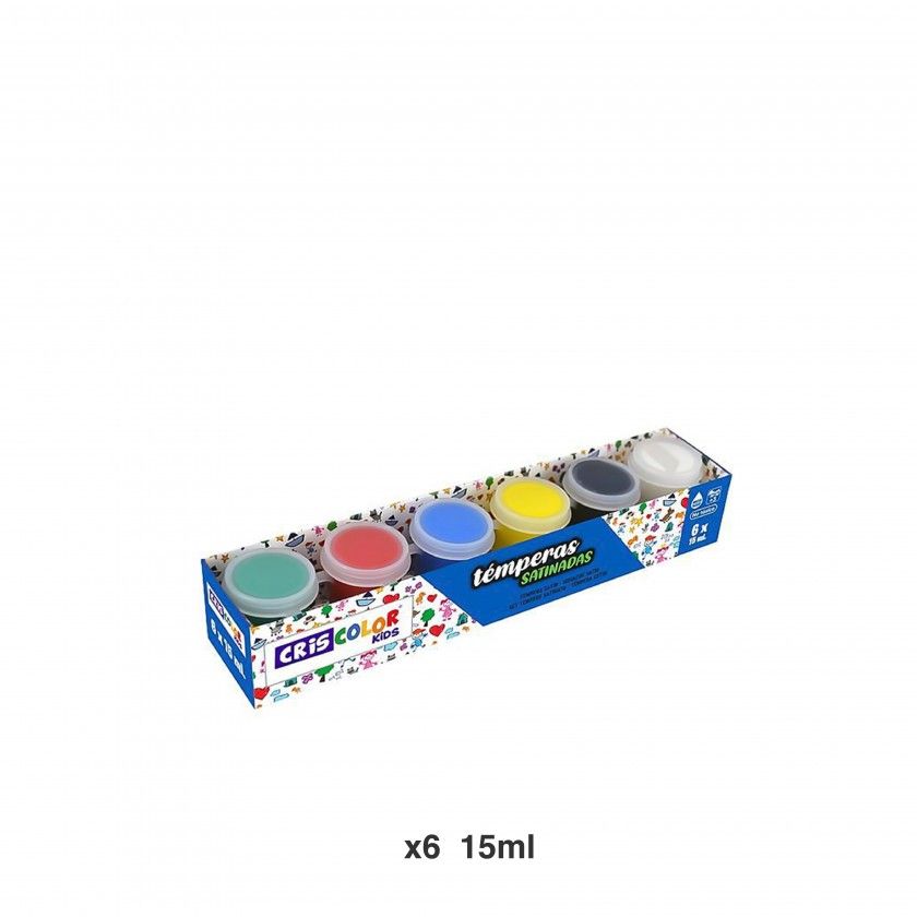 Tinta Tempera Cetim Multicor 15ml Pack 6 Tinta Tempera Cetim Multicor 15ml Pack 6