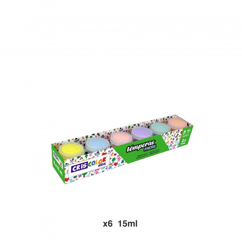 Tinta Tempera Pastel Multicor 15ml Pack 6 Tinta Tempera Pastel Multicor 15ml Pack 6