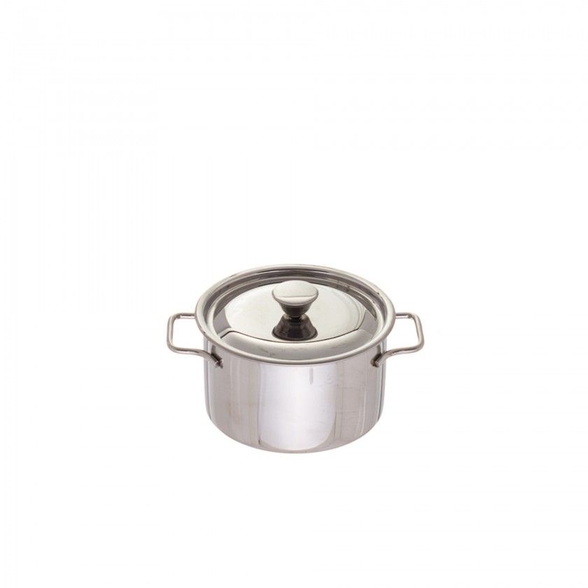 Caçarola Mini Inox Com Tampa 450ml Ø10.2X6.5cm Caçarola Mini Inox Com Tampa 450ml Ø10.2X6.5cm