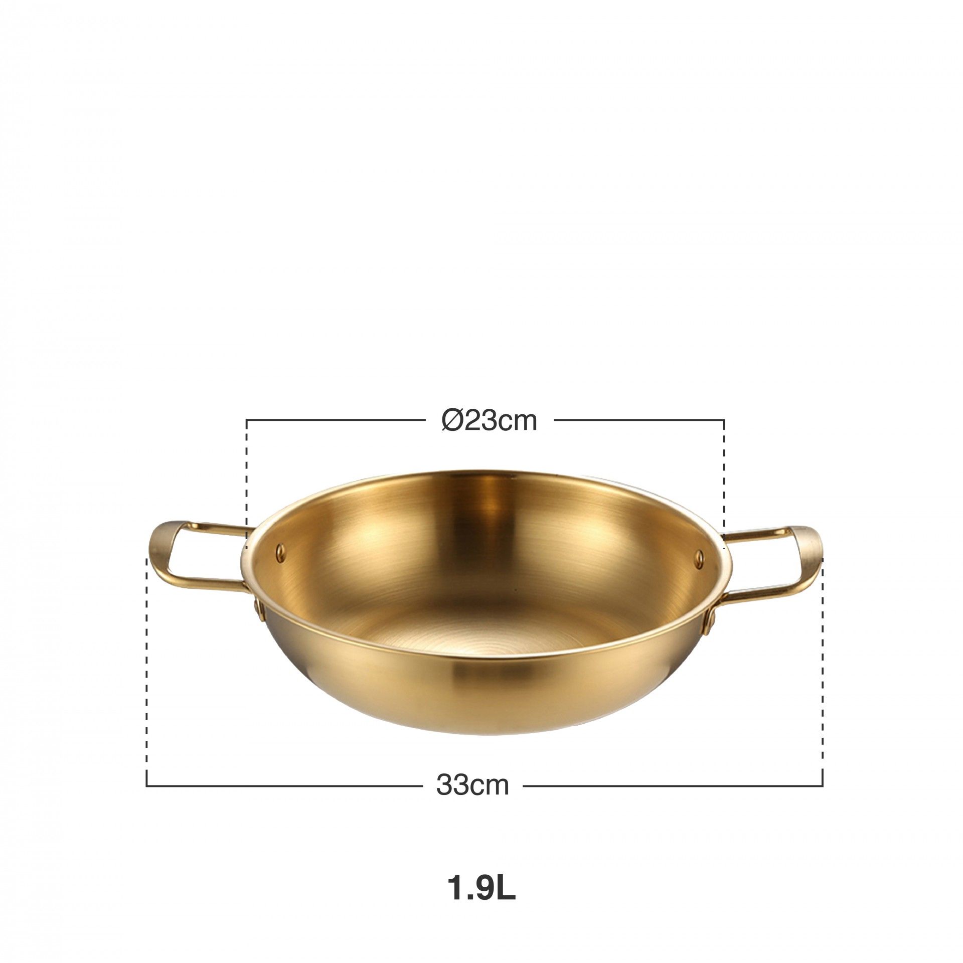 Frigideira 2 Asas Inox Dourado 1.9l Ø23X6.5cm