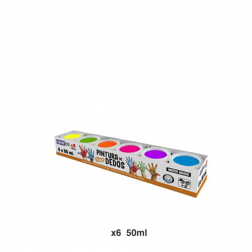 Tinta Pintura Dedos Fluo 50ml Pack 6 Tinta Pintura Dedos Fluo 50ml Pack 6