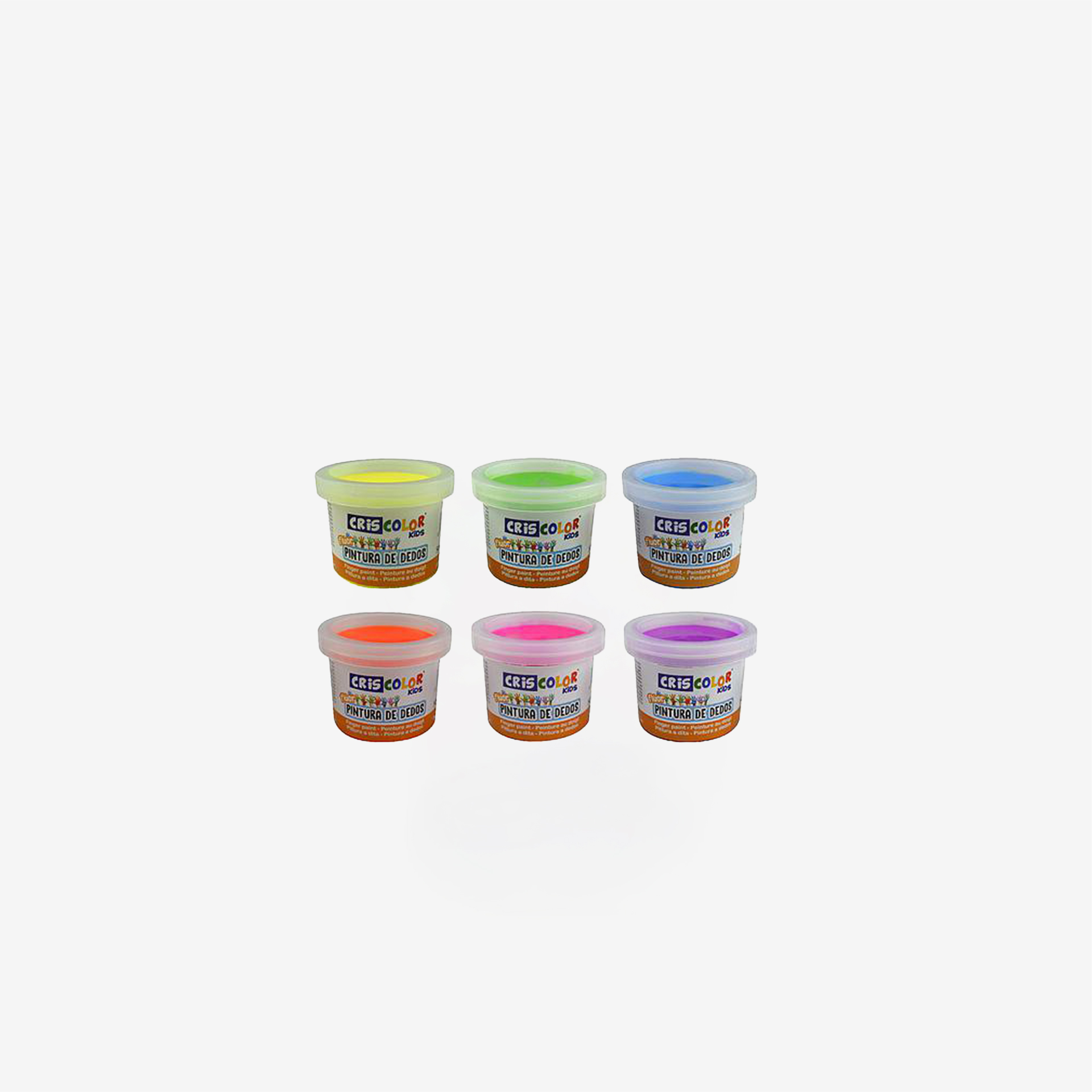 Tinta Pintura Dedos Fluo 50ml Pack 6
