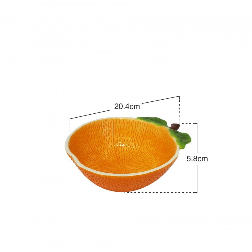 Prato Decorativo Laranja 20.4X17X5.8cm