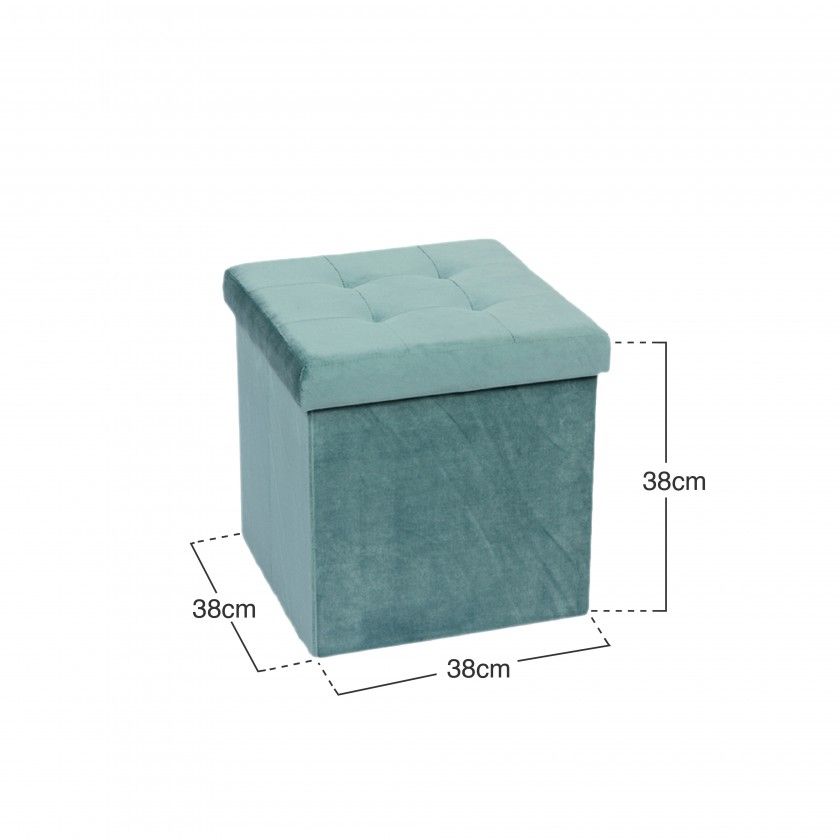 Banqueta Veludo Retangular 38X38X38cm Banqueta Veludo Retangular 38X38X38cm