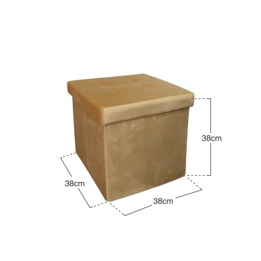 Banqueta Veludo Retangular 38X38X38cm
