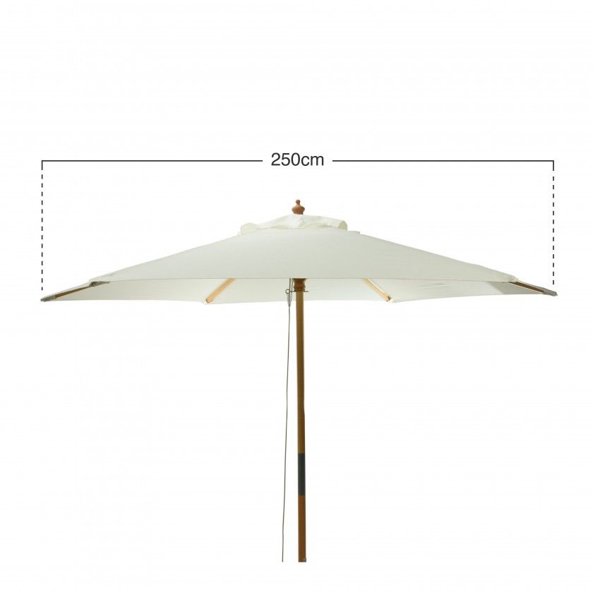 Guarda Sol Cabo Madeira Bege 250cm Guarda Sol Cabo Madeira Bege 250cm