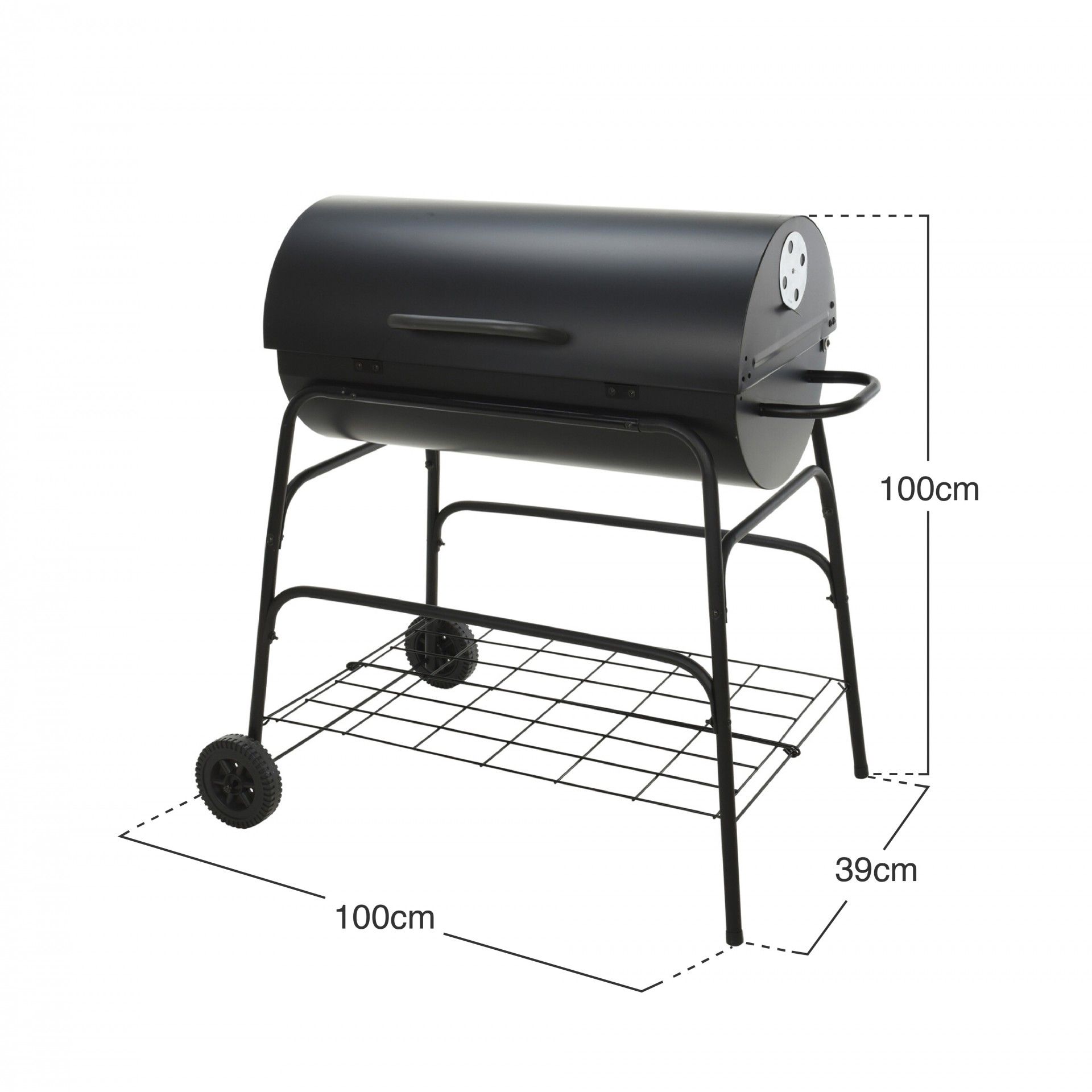 Barbecue Com Rodas 100X39X100cm