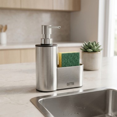 Dispensador Sabão Com Porta Esfregão Inox