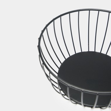 Cesto Multiusos Metal Preto Ø17.5X8cm
