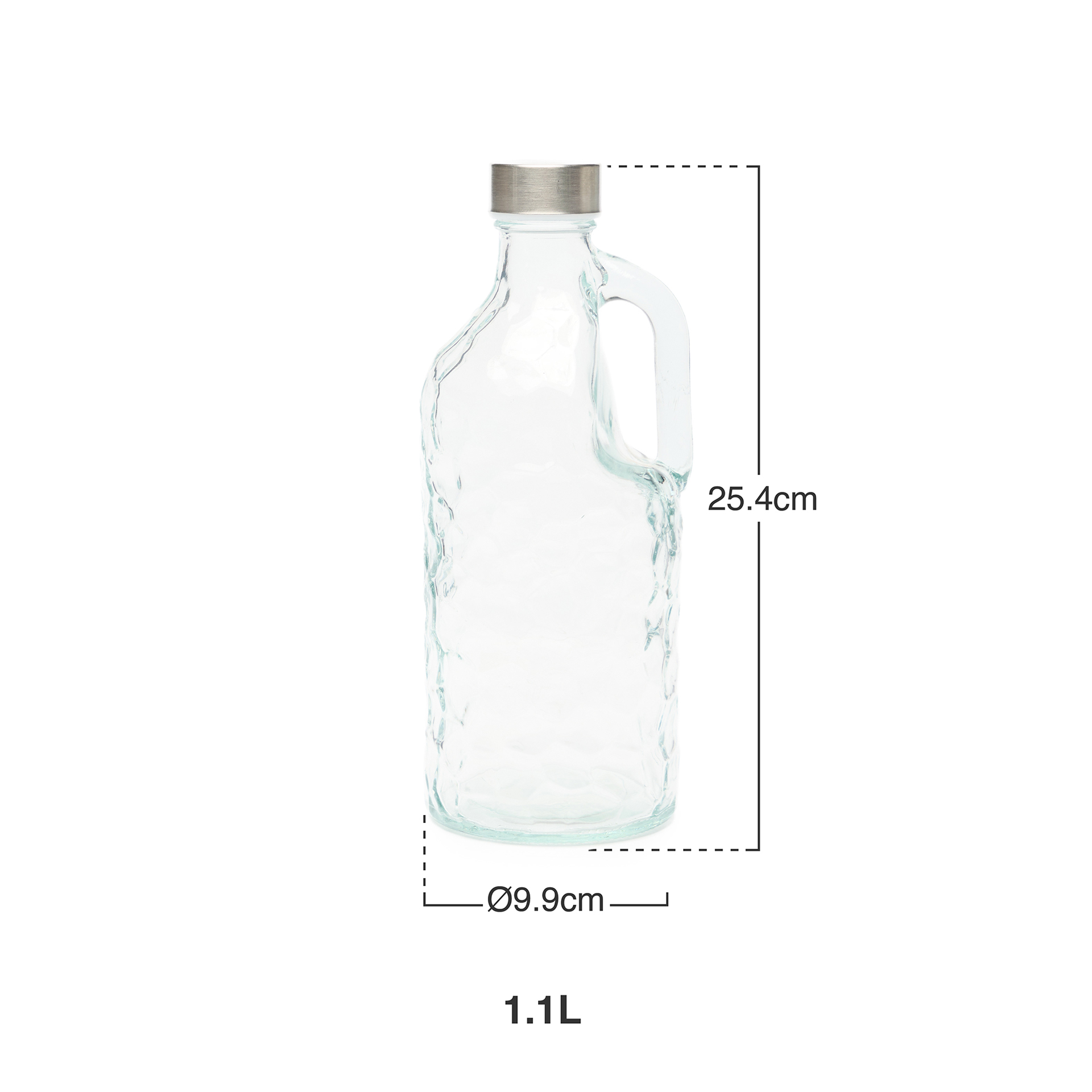 Garrafa Vidro Tampa Metal 1.1l