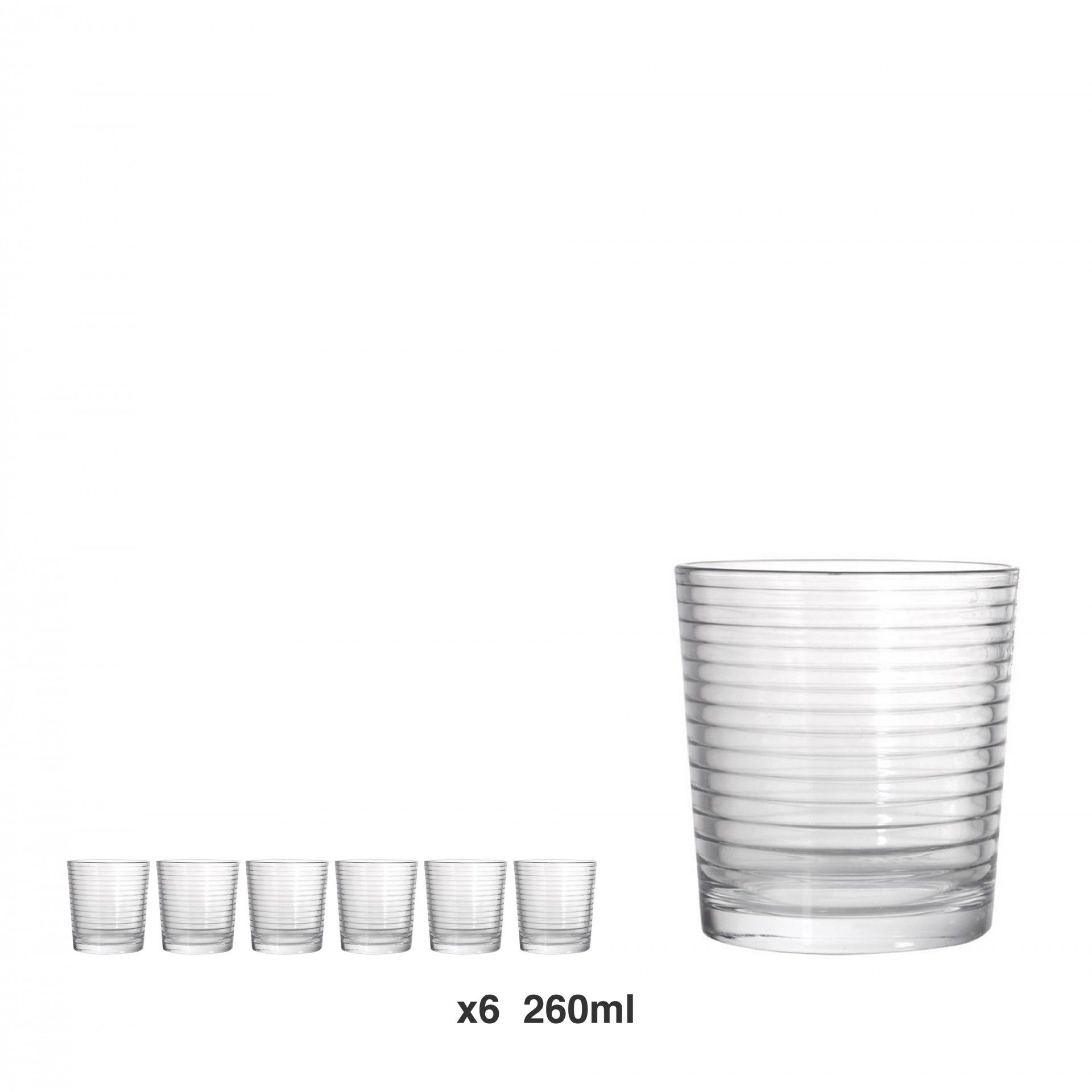 Copo Sem Pé Mistral Rings 260ml Pack 6