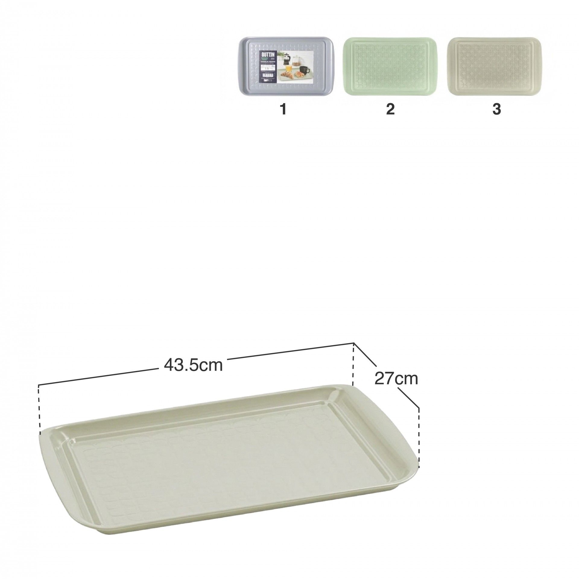 Bandeja Servir Metal Retangular 43.5X27X2cm