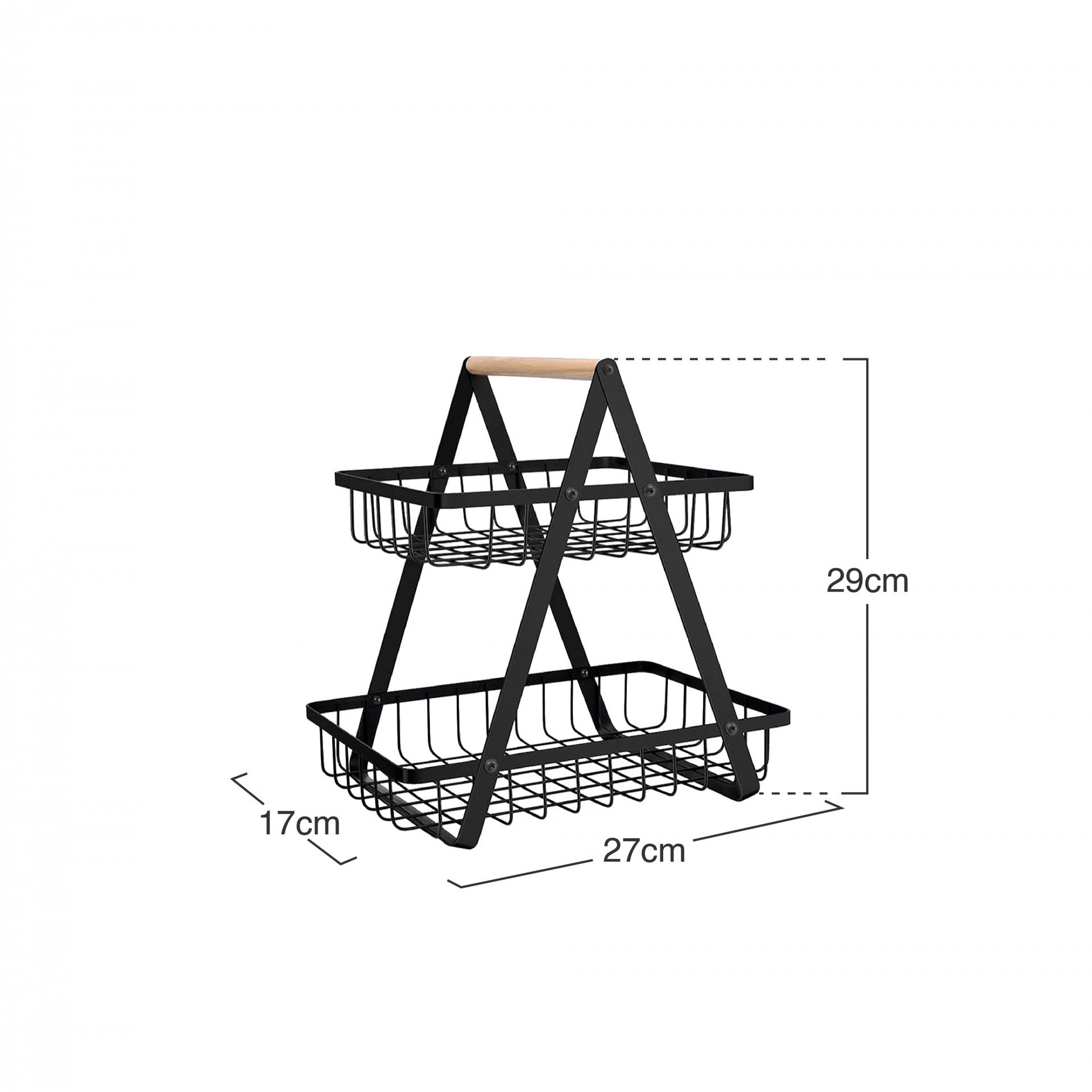 Cesta Organização Metal 2 Níveis 27X17X29cm