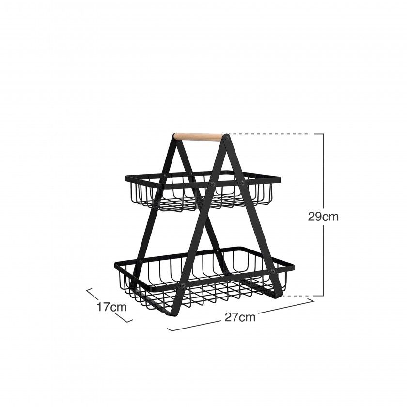 Cesta Organização Metal 2 Níveis 27X17X29cm Cesta Organização Metal 2 Níveis 27X17X29cm