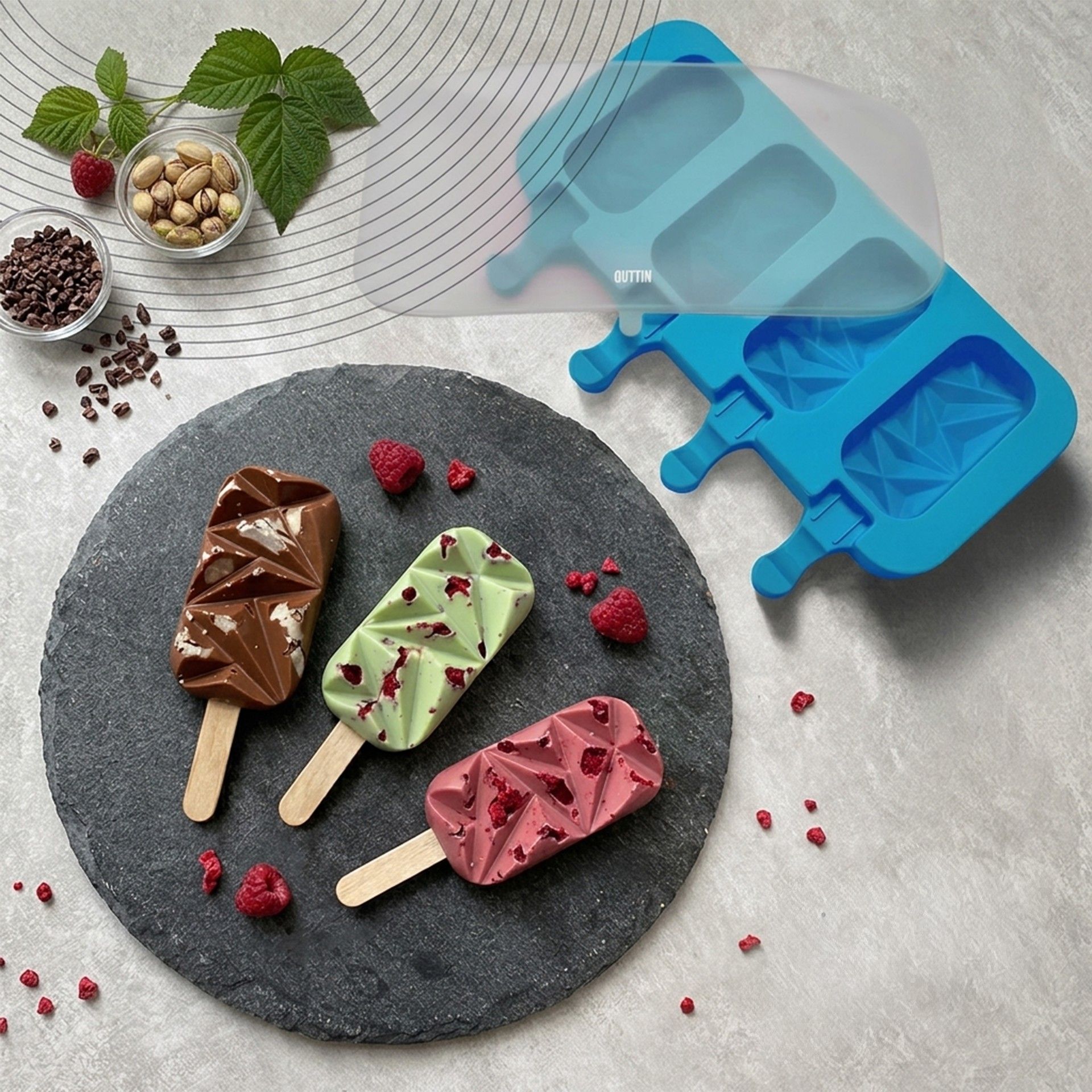 Molde 4 Gelados Mini Silicone 21.5X12X2Xcm