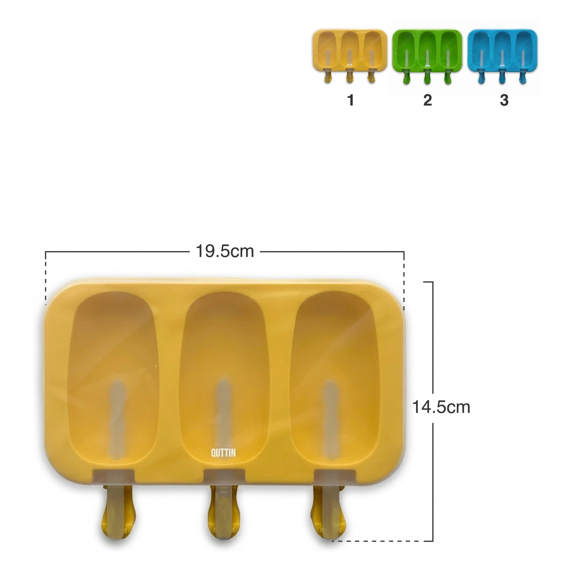 Molde 4 Gelados Silicone 19.5X14.5X2.5cm