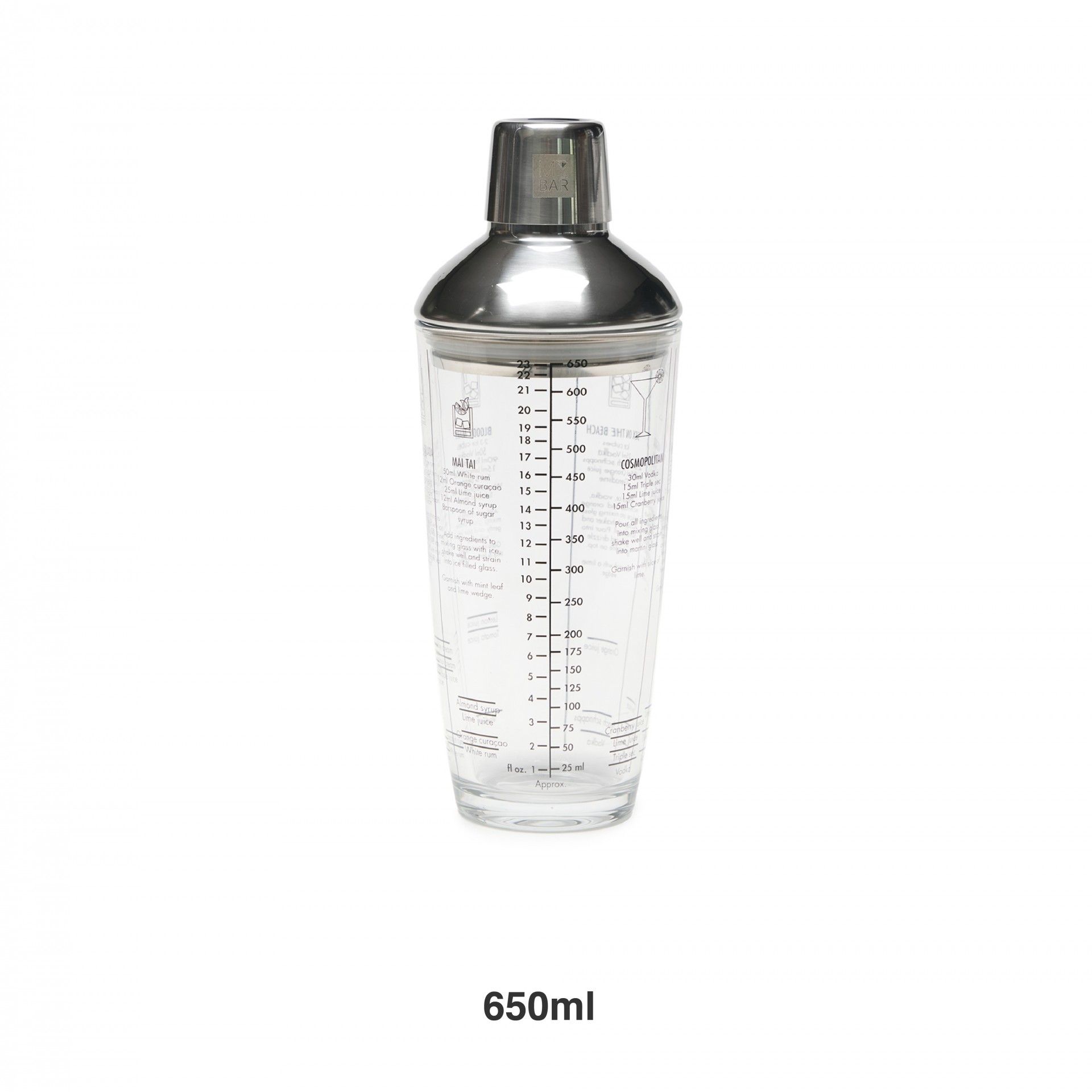 Shaker Vidro My Bar 650ml 24.5X9.2cm