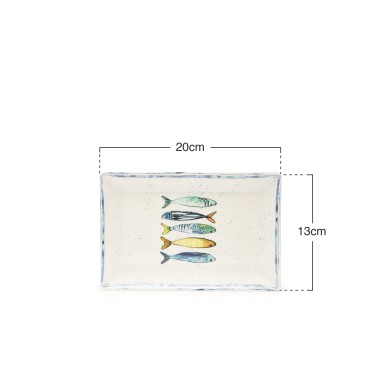 Travessa Melamina Sardinha 20X13X2cm