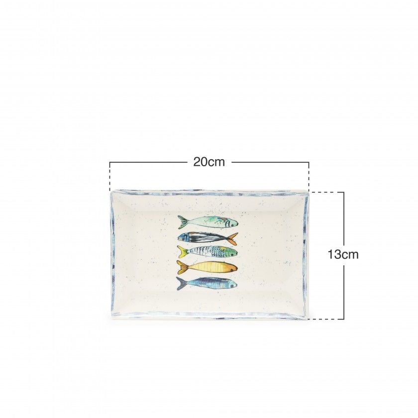 Travessa Melamina Sardinha 20X13X2cm Travessa Melamina Sardinha 20X13X2cm