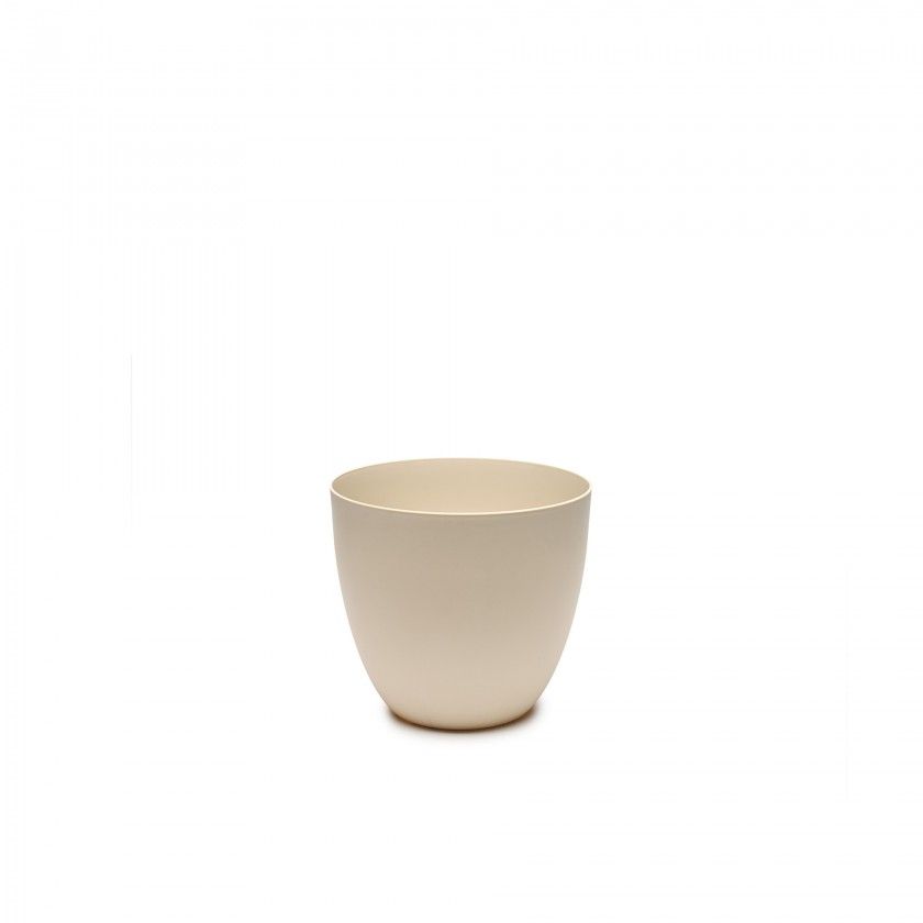 Vaso Plástico Tes Ecru Ø18X16cm Vaso Plástico Tes Ecru Ø18X16cm