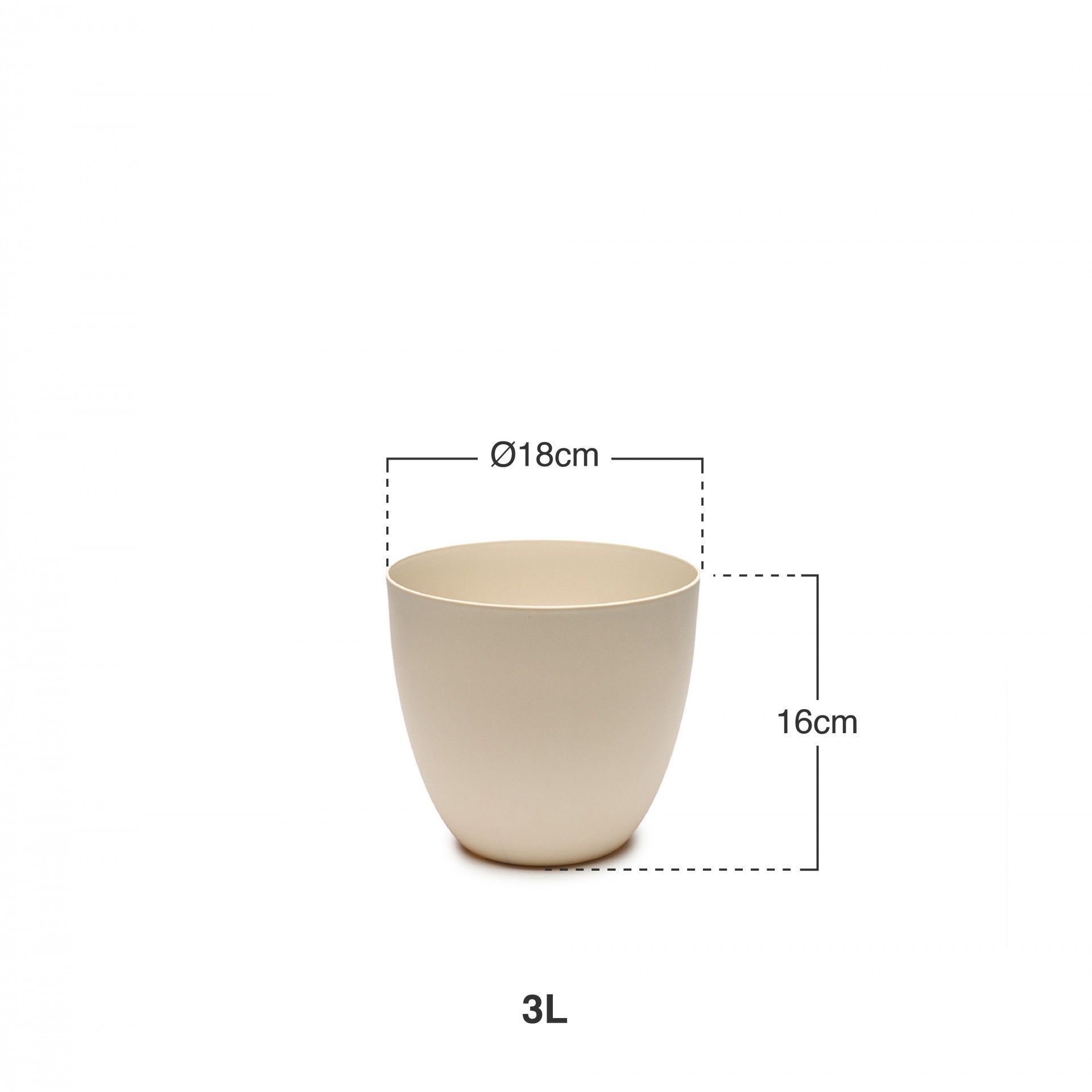Vaso Plástico Tes Ecru Ø18X16cm