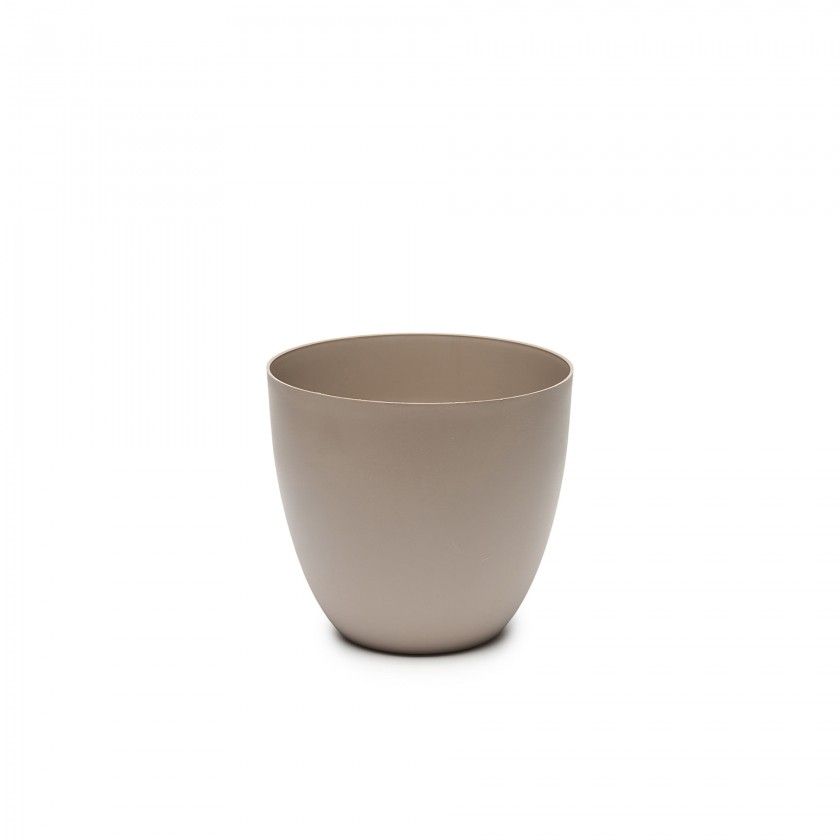 Vaso Plástico Tes Taupe Ø22X20cm Vaso Plástico Tes Taupe Ø22X20cm