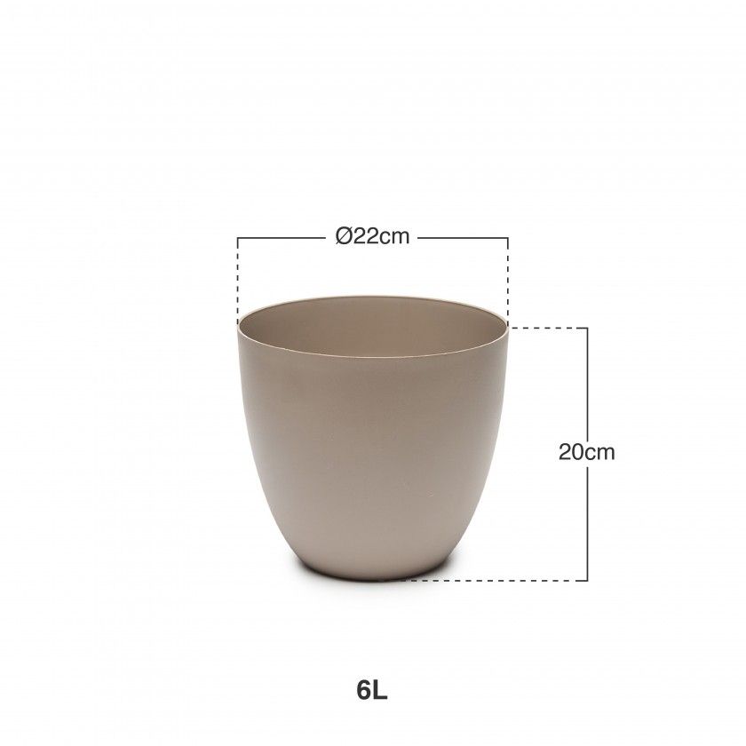 Vaso Plástico Tes Taupe Ø22X20cm Vaso Plástico Tes Taupe Ø22X20cm