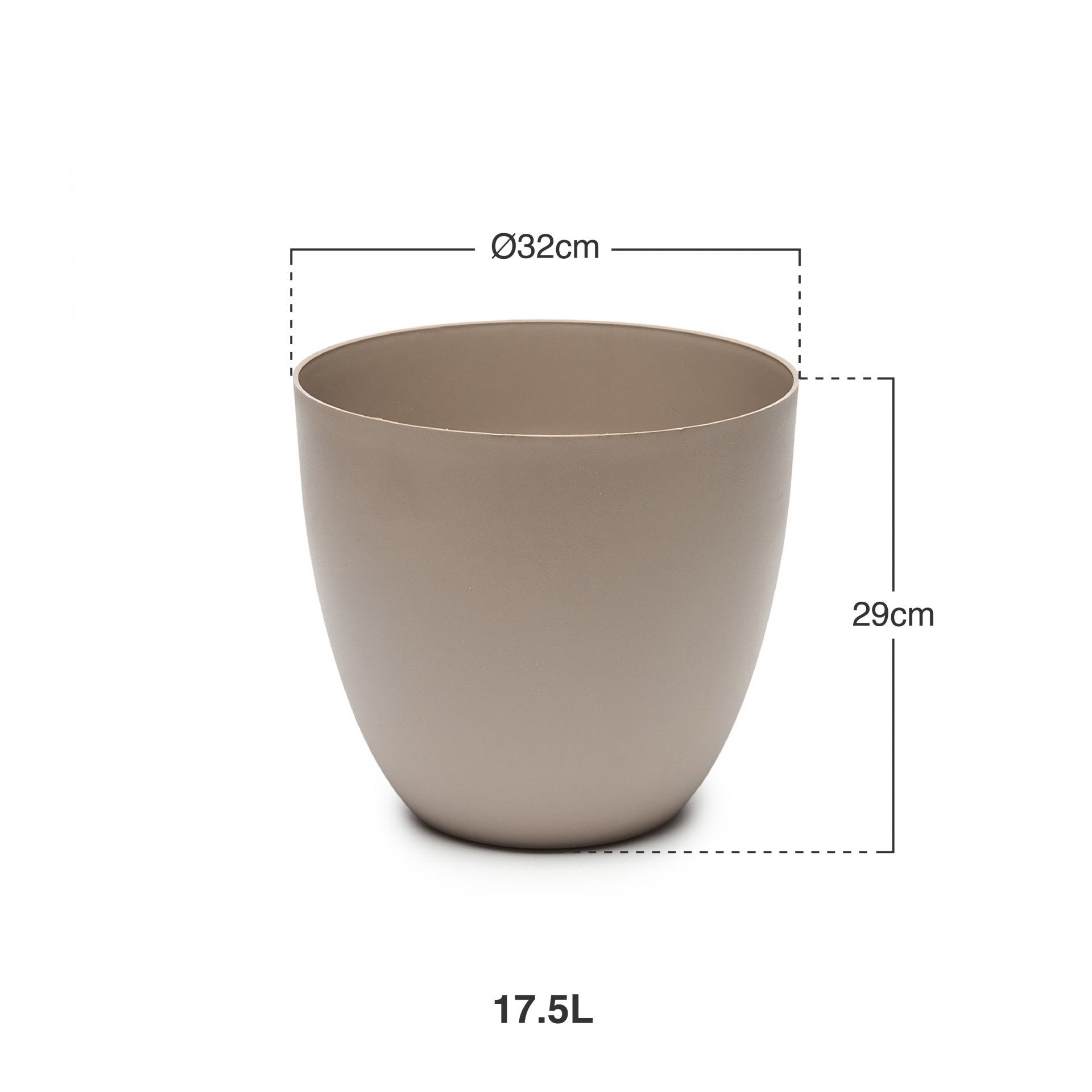 Vaso Plástico Tes Taupe Ø32X29cm
