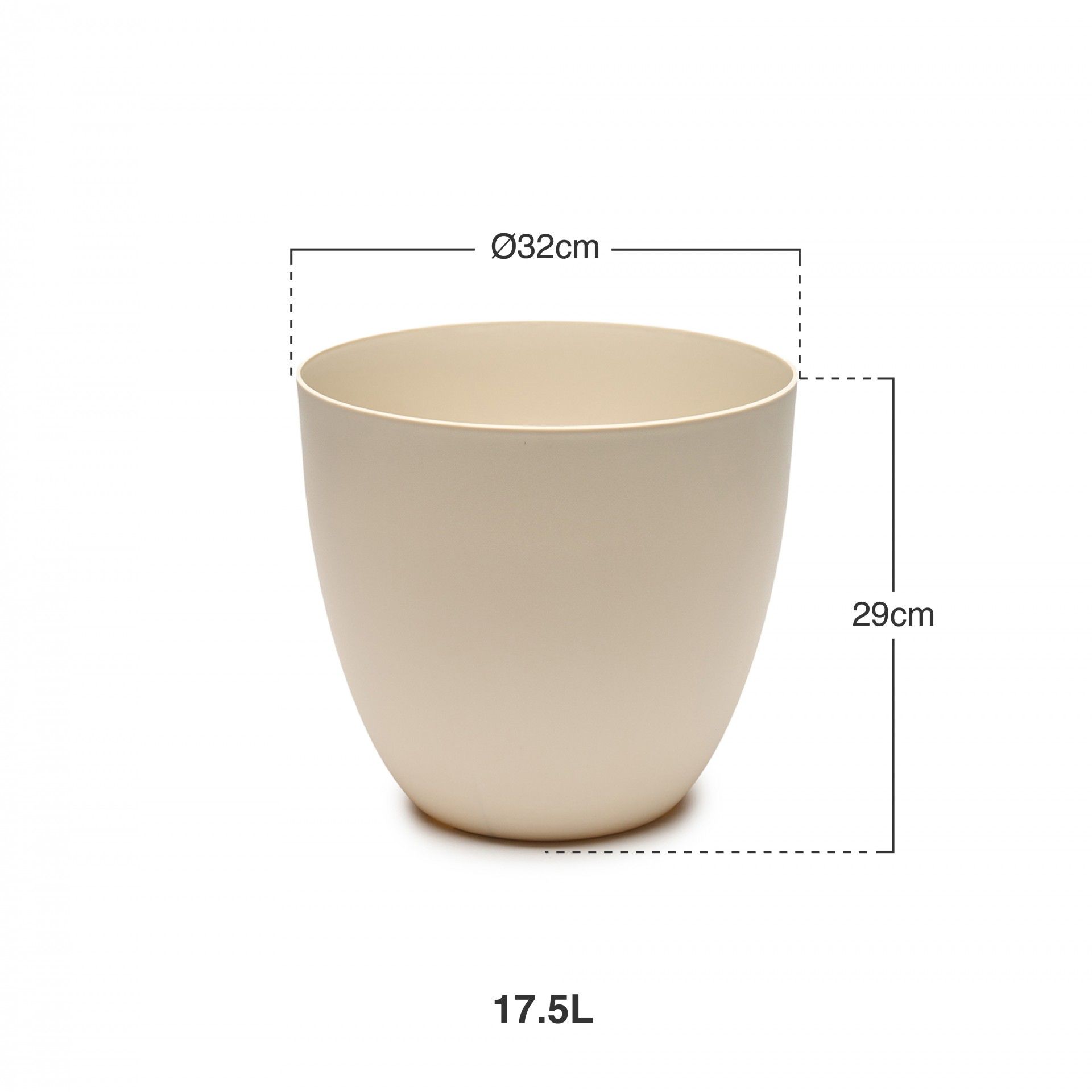 Vaso Plástico Tes Ecru Ø32X29cm
