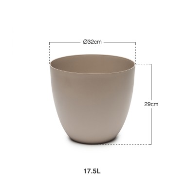 Vaso Pl�stico Tes Taupe �32X29cm