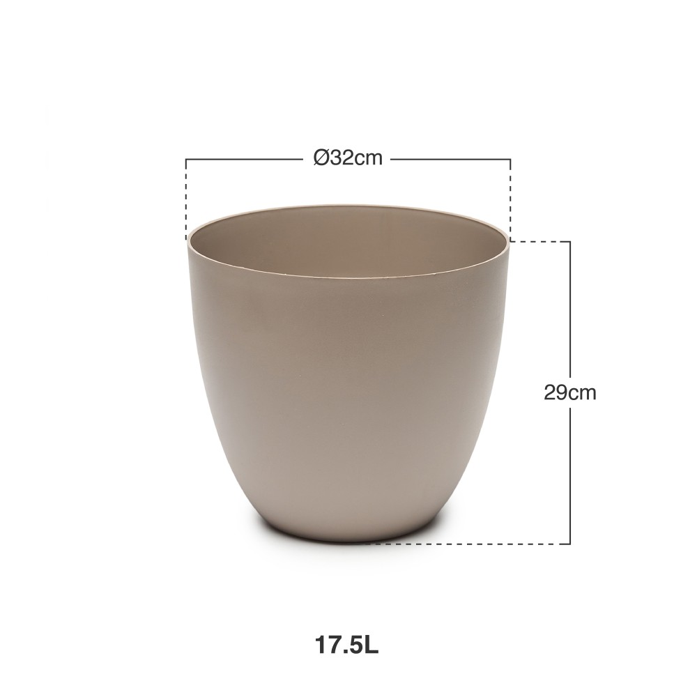 Vaso Pl�stico Tes Taupe �32X29cm