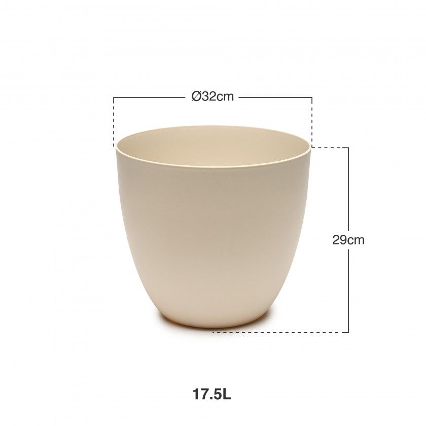 Vaso Plástico Tes Ecru Ø32X29cm Vaso Plástico Tes Ecru Ø32X29cm