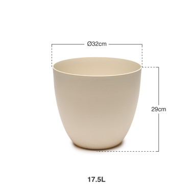 Vaso Plástico Tes Ecru Ø32X29cm