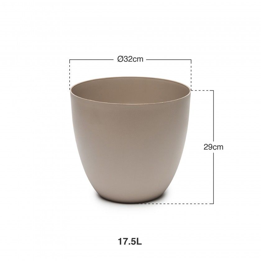 Vaso Plástico Tes Taupe Ø32X29cm Vaso Plástico Tes Taupe Ø32X29cm