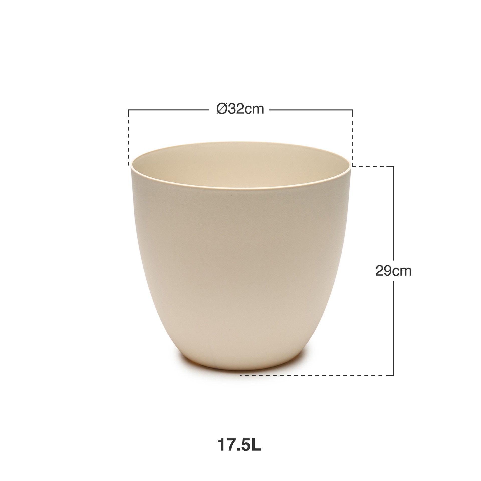Vaso Plástico Tes Ecru Ø32X29cm