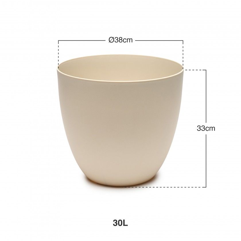 Vaso Plástico Tes Ecru Ø38X33cm Vaso Plástico Tes Ecru Ø38X33cm