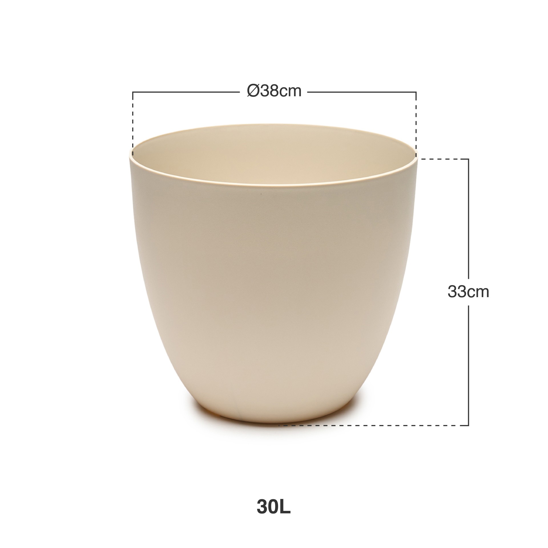 Vaso Plástico Tes Ecru Ø38X33cm