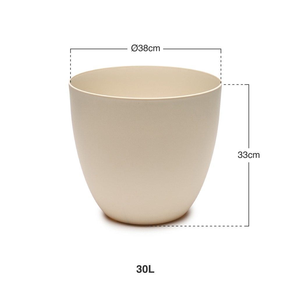 Vaso Plástico Tes Ecru Ø38X33cm