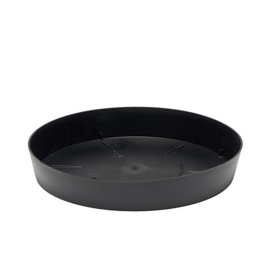 Prato Pl�stico Tes Redondo Preto �28x4.4cm