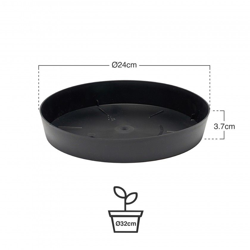 Prato Plastico Tes Redondo Preto Ø24x3.7cm Prato Plastico Tes Redondo Preto Ø24x3.7cm