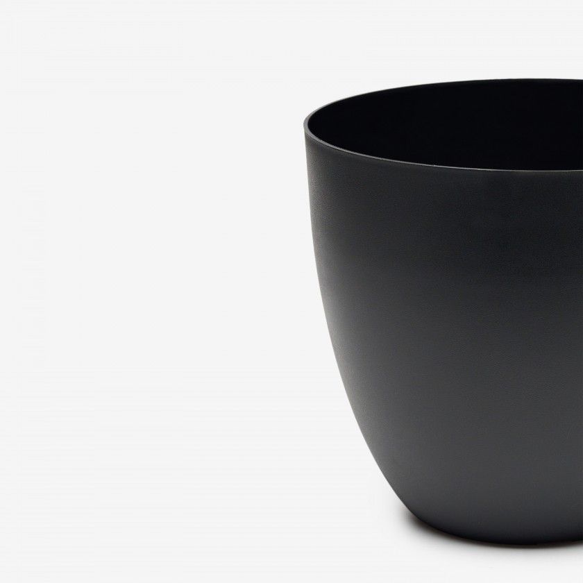 Vaso Plástico Tes Preto Ø38x33cm Vaso Plástico Tes Preto Ø38x33cm