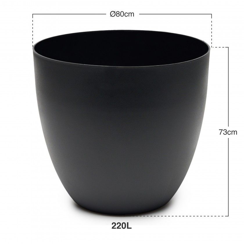 Vaso Pl�stico Tes Preto �80x73cm