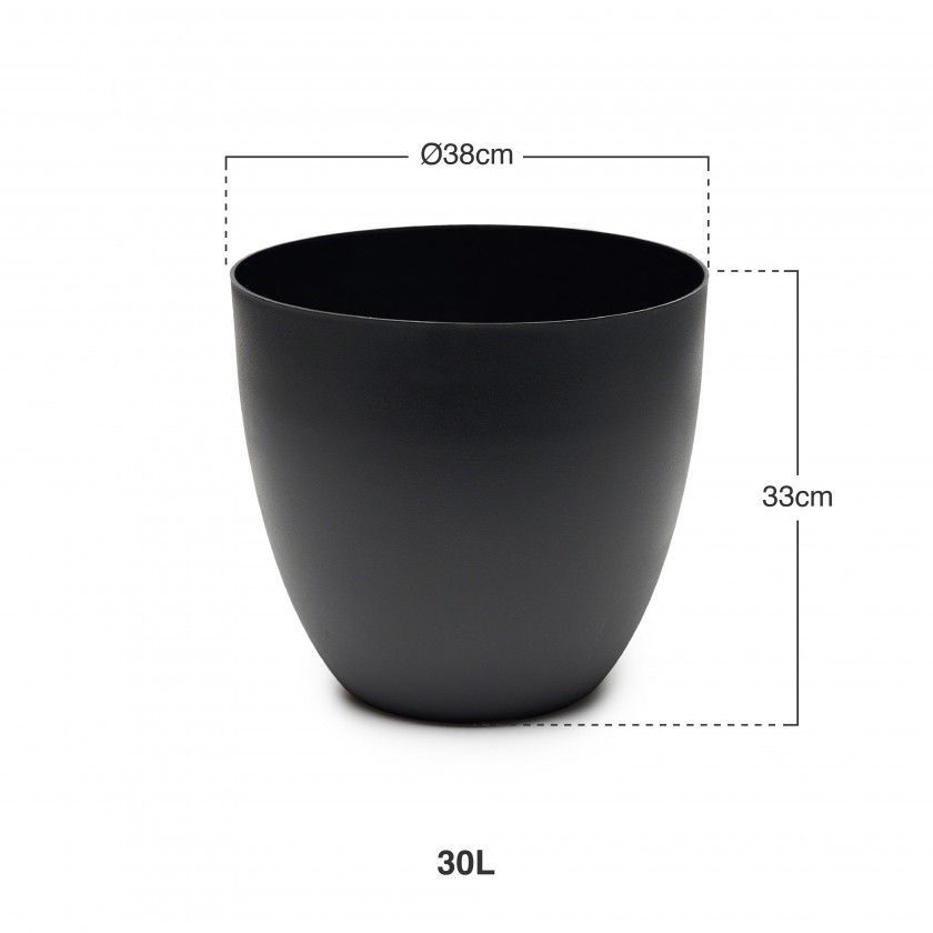 Vaso Plástico Tes Preto Ø38x33cm Vaso Plástico Tes Preto Ø38x33cm